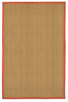 B&Q Brown, Orange Herringbone Weave Large Rug, (L)200Cm X (W)135Cm