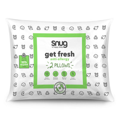 Snug Get Fresh Medium Anti-Allergy Fibres Pillow, Pair Of 2
