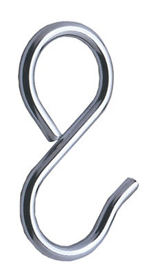 Rothley Colorail Chrome-Plated Steel Sliding S-Hook (H)60Mm (Dia)19Mm, Pack Of 4