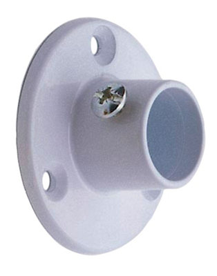 Colorail White Die-Cast Metal Rail Centre Socket (Dia)19Mm, Pack Of 2