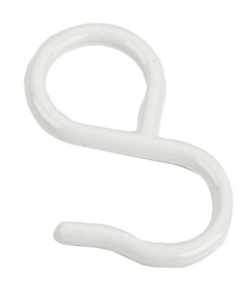 Rothley Colorail White Steel Sliding S-Hook (H)60Mm (Dia)19Mm, Pack Of 4