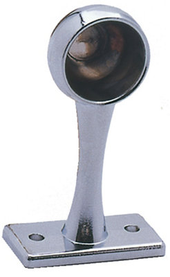 Colorail Chrome Effect Die-Cast Metal Rail End Bracket (L)65Mm (Dia)25Mm, Pack Of 2