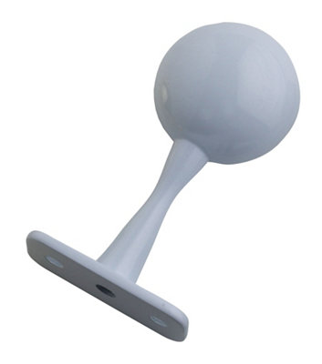 Colorail White Die-Cast Metal Rail End Bracket (L)65Mm (Dia)25Mm, Pack Of 2