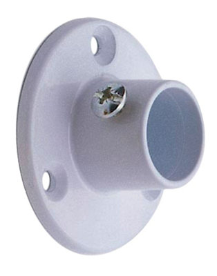 Colorail White Die-Cast Metal Rail Centre Socket (Dia)25Mm, Pack Of 2