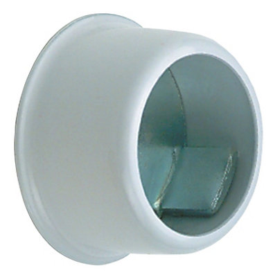 Colorail Invisifix White Steel Rail Centre Socket (Dia)19Mm, Pack Of 2