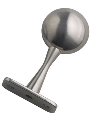 Colorail Brushed Nickel Effect Die-Cast Metal Rail End Bracket (L)63Mm (Dia)19Mm, Pack Of 2
