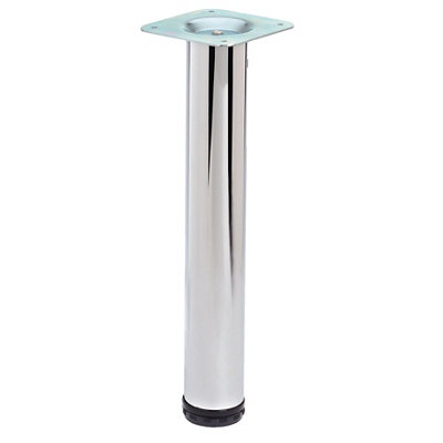 Rothley Chrome Effect Table Leg (H)400Mm (Dia)60Mm