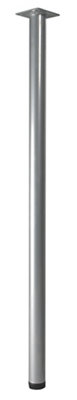 Rothley Painted Silver Effect Furniture Leg (H)707Mm (Dia)32Mm