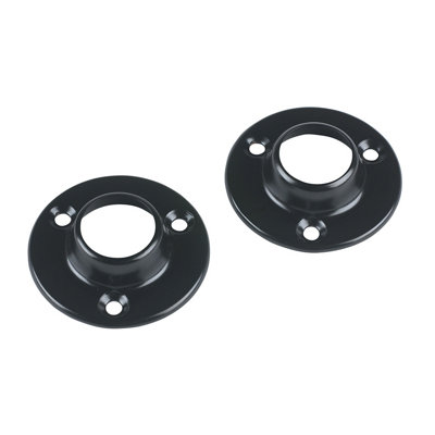 Colorail Black Steel Rail Centre Socket (Dia)19Mm, Pack Of 2