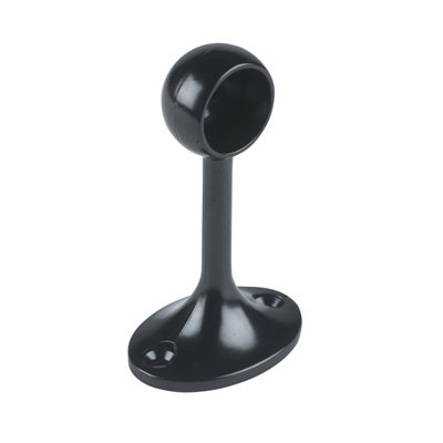 Colorail Black Die-Cast Zinc Rail End Bracket (L)78Mm (Dia)19Mm, Pack Of 2