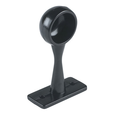 Colorail Black Die-Cast Zinc Rail End Bracket (L)63Mm (Dia)19Mm, Pack Of 2