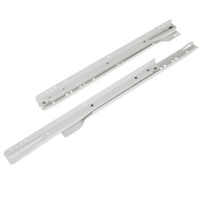 Rothley White Self-Close Bottom-Fixed Drawer Runner (L)300Mm, Pack Of 2