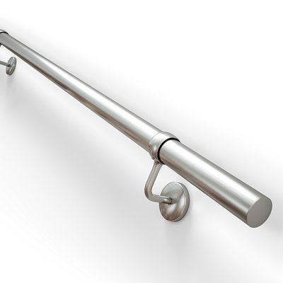 Rothley Stainless Steel Rounded Handrail Kit, (L)3.6M