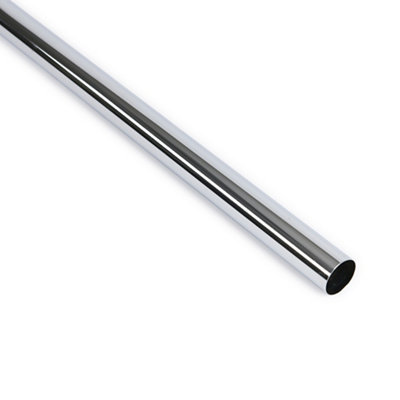 Colorail Polished Chrome Effect Stainless Steel Round Tube, (L)1.22M (Dia)19Mm