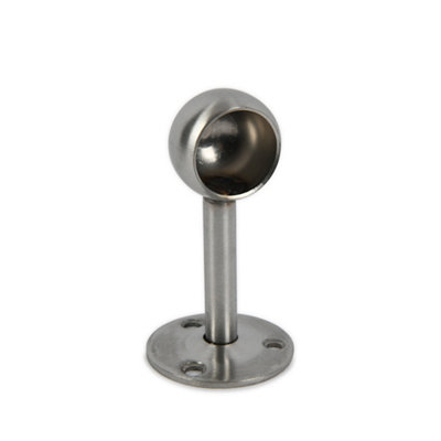 Colorail Brushed Nickel Effect Stainless Steel Rail End Bracket (L)19Mm (Dia)19Mm