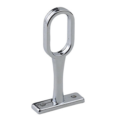 Colorail Polished Chrome Effect Die-Cast Metal Oval Rail Centre Bracket (L)30Mm (Dia)15Mm