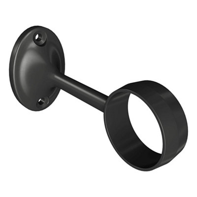 Rothley Matt Black Zinc Alloy Rail Centre Bracket (Dia)25Mm