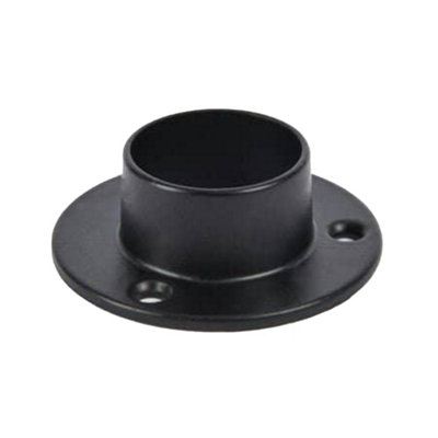 Rothley Matt Black Zinc Alloy Rail End Socket (Dia)25Mm