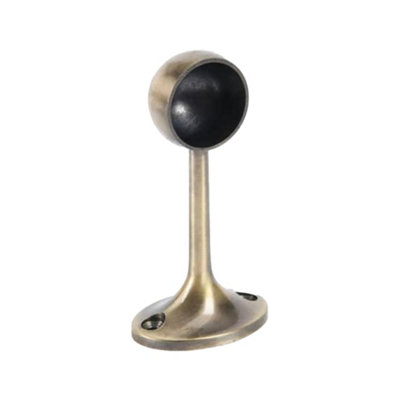 Rothley Antique Brass Effect Zinc Alloy Rail End Bracket (Dia)25Mm