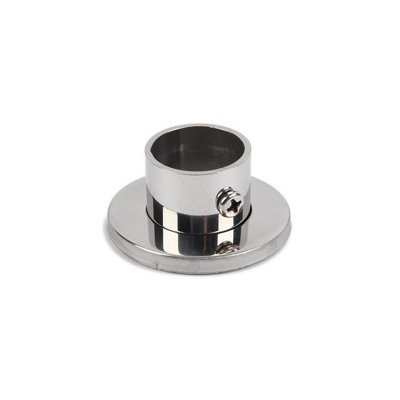 Colorail Polished Chrome Effect Stainless Steel Rail End Bracket (L)32Mm (Dia)32Mm