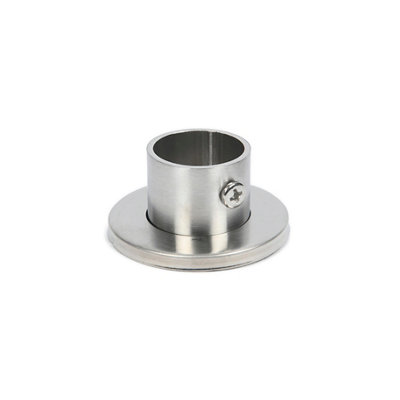 Colorail Brushed Nickel Effect Stainless Steel Rail End Bracket (L)32Mm (Dia)32Mm
