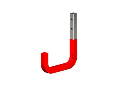 Rothley Red Steel Wall-Mounted J-Shaped Storage Hook (H)140Mm (D)115Mm