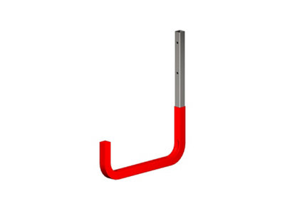 Rothley Red Steel Wall-Mounted J-Shaped Storage Hook (H)300Mm (D)250Mm