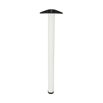 Rothley Matt White Contemporary Straight Worktop Support Leg (Dia)60Mm (H)900Mm