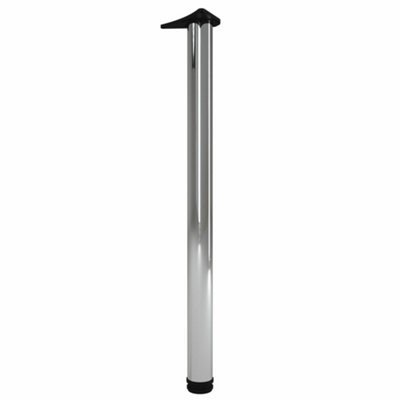 Rothley Polished Gloss Stainless Steel Effect Modern Straight Worktop Support Leg (H)900Mm