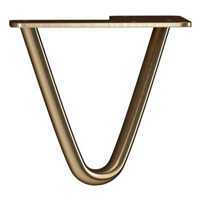 Rothley Antique Brass Effect Hairpin Furniture Leg (H)100Mm