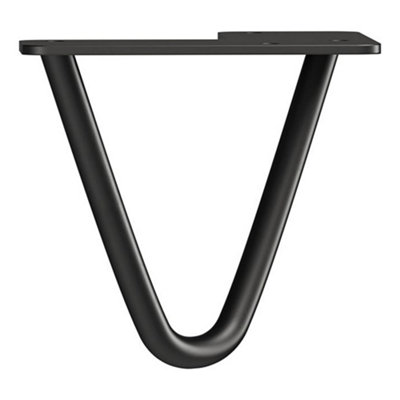 Rothley Matt Black Hairpin Furniture Leg (H)100Mm