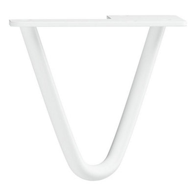 Rothley Matt White Hairpin Furniture Leg (H)100Mm