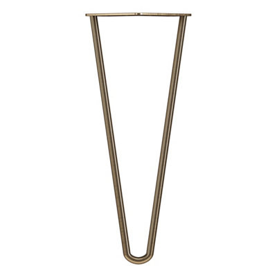 Rothley Antique Brass Effect Hairpin Furniture Leg (H)350Mm