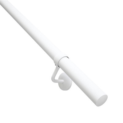 Rothley White Steel Rounded Handrail Kit, (L)3.6M