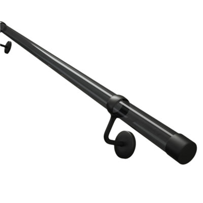 Rothley Grey Acrylic Rounded Handrail Kit, (L)1.2M