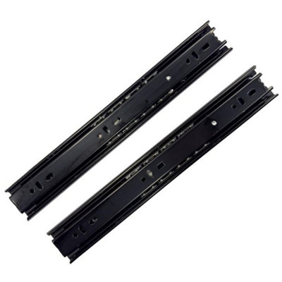 Rothley Black Ball Bearing Side-Fixed Drawer Runner (L)255Mm, Pair