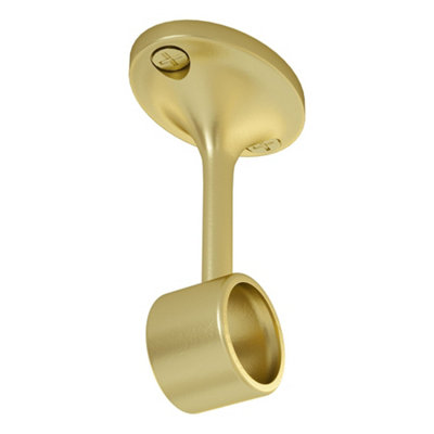 Rothley Satin Brass Effect Zinc Alloy Rail Centre Bracket (Dia)25Mm