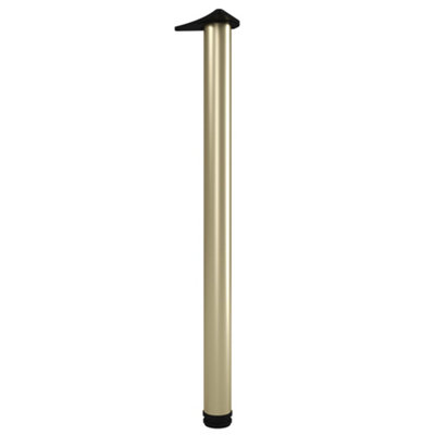 Rothley Satin Brass Contemporary Straight Worktop Support Leg (Dia)60Mm (H)900Mm