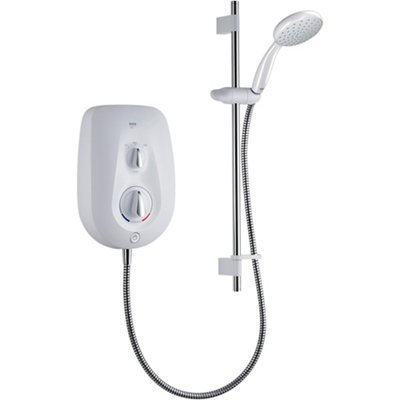 Mira Go Gloss White Manual Electric Shower, 9.5Kw