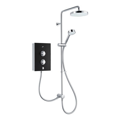 Mira Decor Dual Black Onyx Manual Electric Shower, 10.8Kw