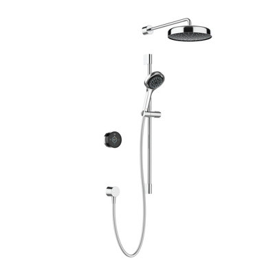 Mira Platinum Concealed Valve Wall Fed Smart Dual H/P Combi Mixer 4-Spray Pattern Shower & Wall-Fixed Head