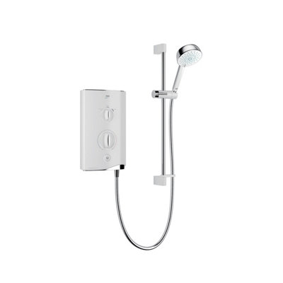 Mira Sport Gloss White Thermostatic Electric Shower, 9.8Kw