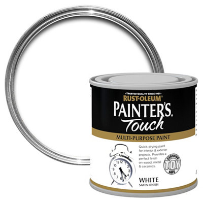 Rust-Oleum Painter's Touch White Satinwood Multi-Surface Paint, 250Ml