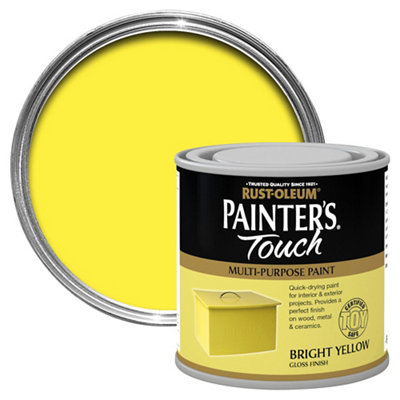 Rust-Oleum Painter's Touch Bright Yellow Gloss Multi-Surface Paint, 250Ml