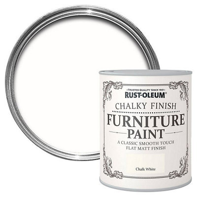 Rust-Oleum Chalk White Chalky Effect Matt Furniture Paint, 125Ml