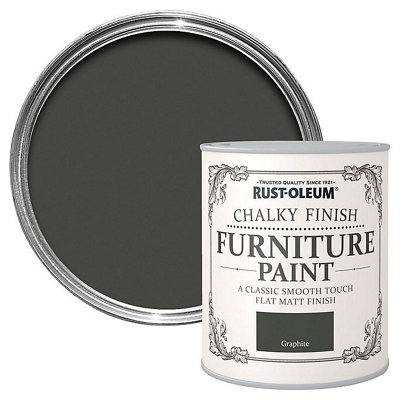 Rust-Oleum Graphite Chalky Effect Matt Furniture Paint, 750Ml