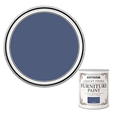 Rust-Oleum Interior Ink Blue Flat Matt Furniture Paint, 125Ml