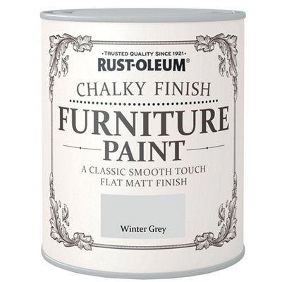 Rust-Oleum Winter Grey Flat Matt Furniture Paint, 2.5L
