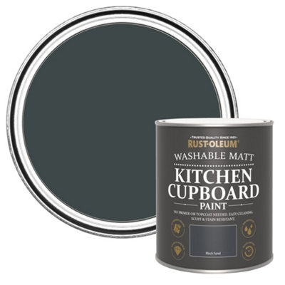 Rust-Oleum Black Sand Matt Kitchen Cupboard Paint, 750Ml