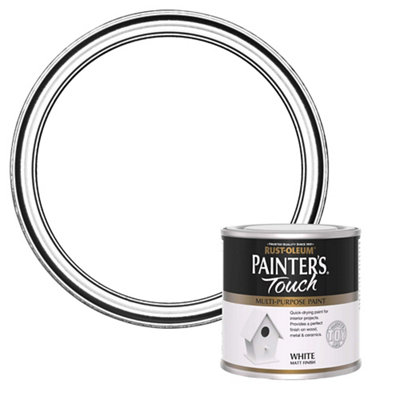 Rust-Oleum White Painter's Touch Matt Furniture Paint, 250Ml